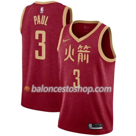 Camiseta Hombre NBA Houston Rockets Chris Paul 3 2018-19 Nike City Edition Rojo Swingman